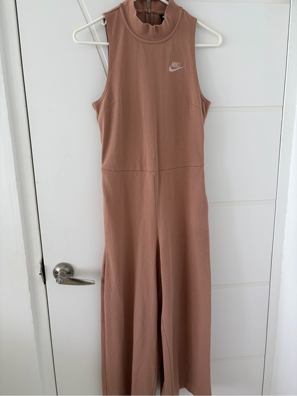 Nike Women's Sleeveless Jumpsuit in Dusty Rose high neck